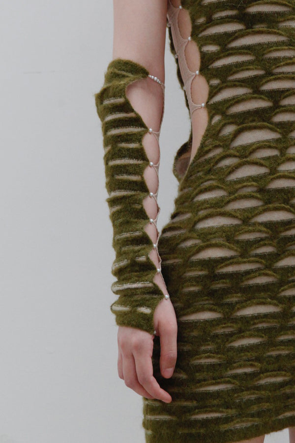 RUI Single Animal Print Sleeve RAW23KN01 Khaki Green & Beige + Oatmeal